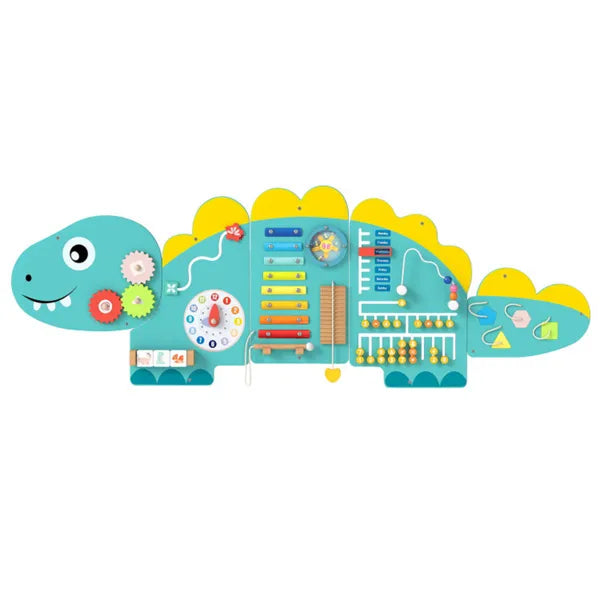Dinosaur Activity Wall 11-in-1 Wooden Sensory Panels