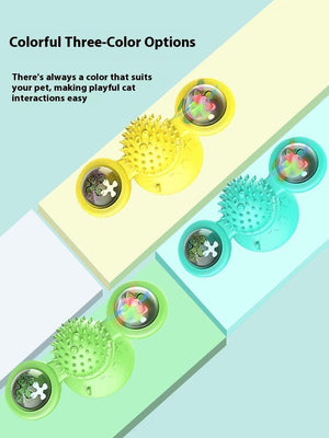 Interactive Windmill Cat Toy suction cup design