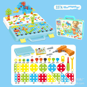 Toddlers Using Educational Building Blocks for Play