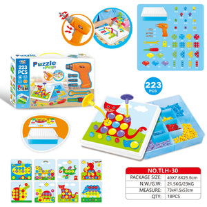 Children Collaborating with Educational Building Blocks