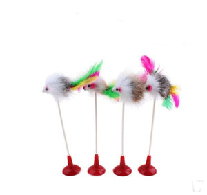 Funny Cat Stick Toy handmade wooden