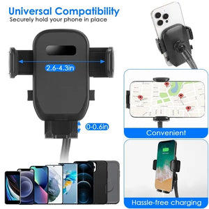 Car cup holder phone mount with universal compatibility, securely holding various phone sizes for convenience.