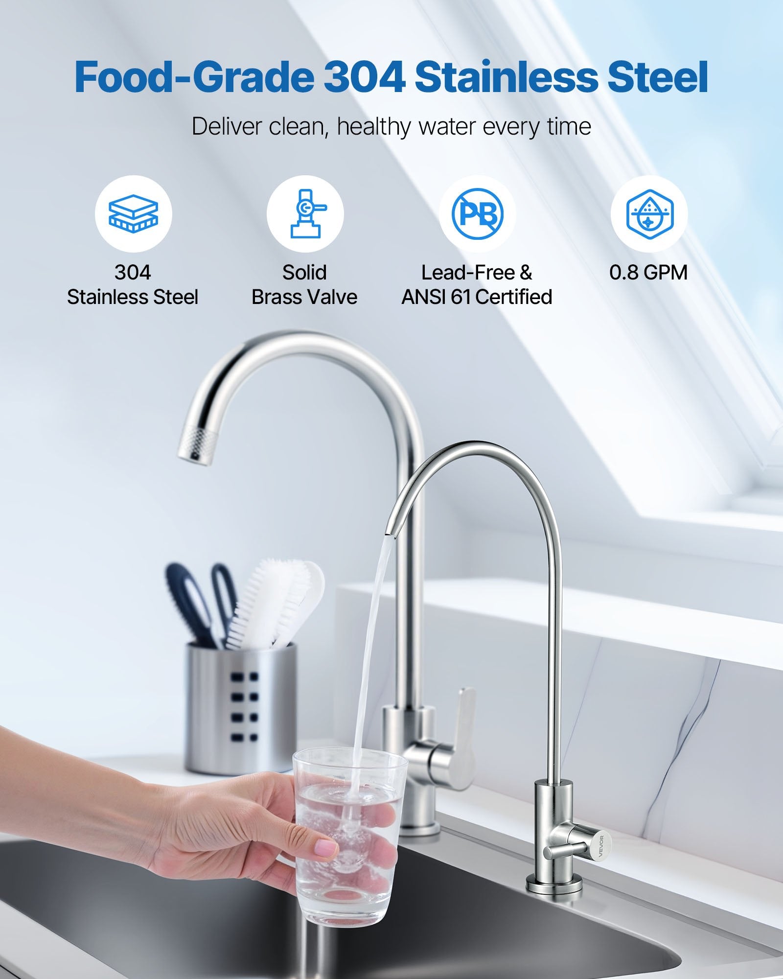 Stainless Steel Faucet lead-free for kitchen