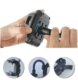 Car rearview mirror phone mount installed in vehicle