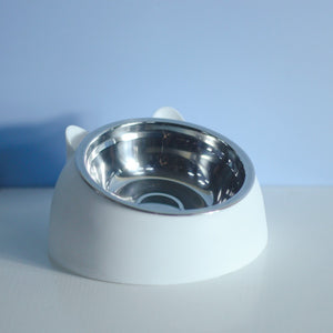 Stainless Steel Dog Bowl elevated for neck support