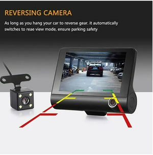 1080P dual lens car dash cam rearview mirror display