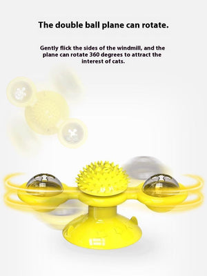 Interactive Windmill Cat Toy with LED ball