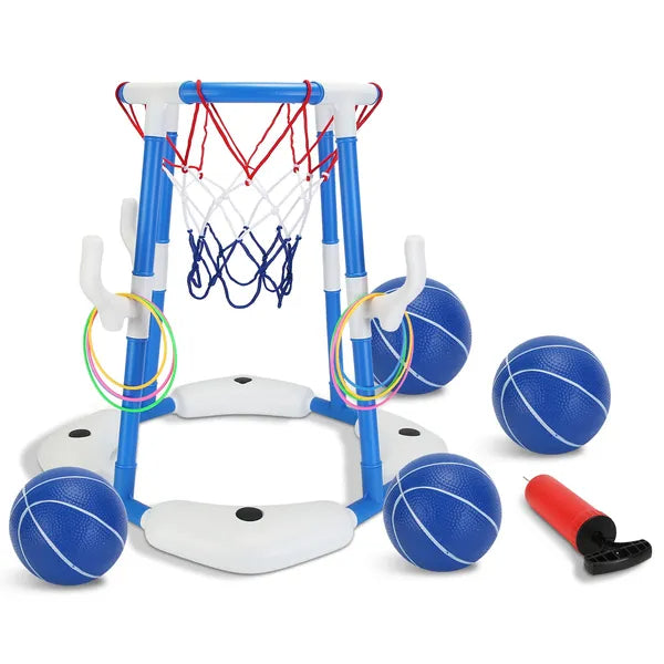 Floating Pool Basketball Game Hoop and Rings
