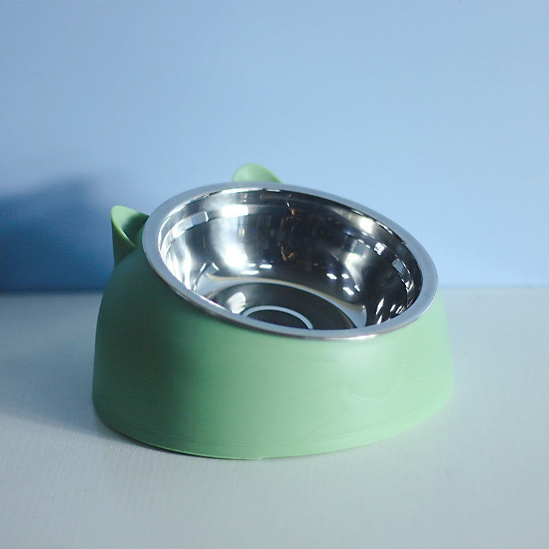 Stainless Steel Dog Bowl elevated for neck support