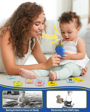 Talking Flash Cards Educational Toy with Light-Up Buttons