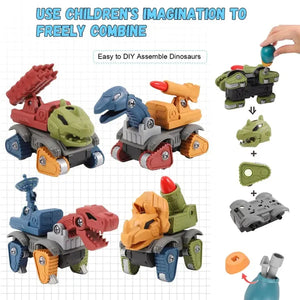 Dinosaur Toys – Kids assembling dinosaurs with electric drill