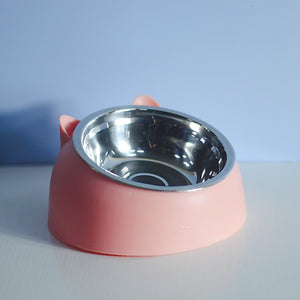 Stainless Steel Dog Bowl elevated for neck support