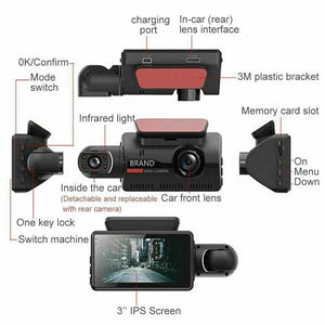 1080P Dual Lens Car DVR Installed on Vehicle