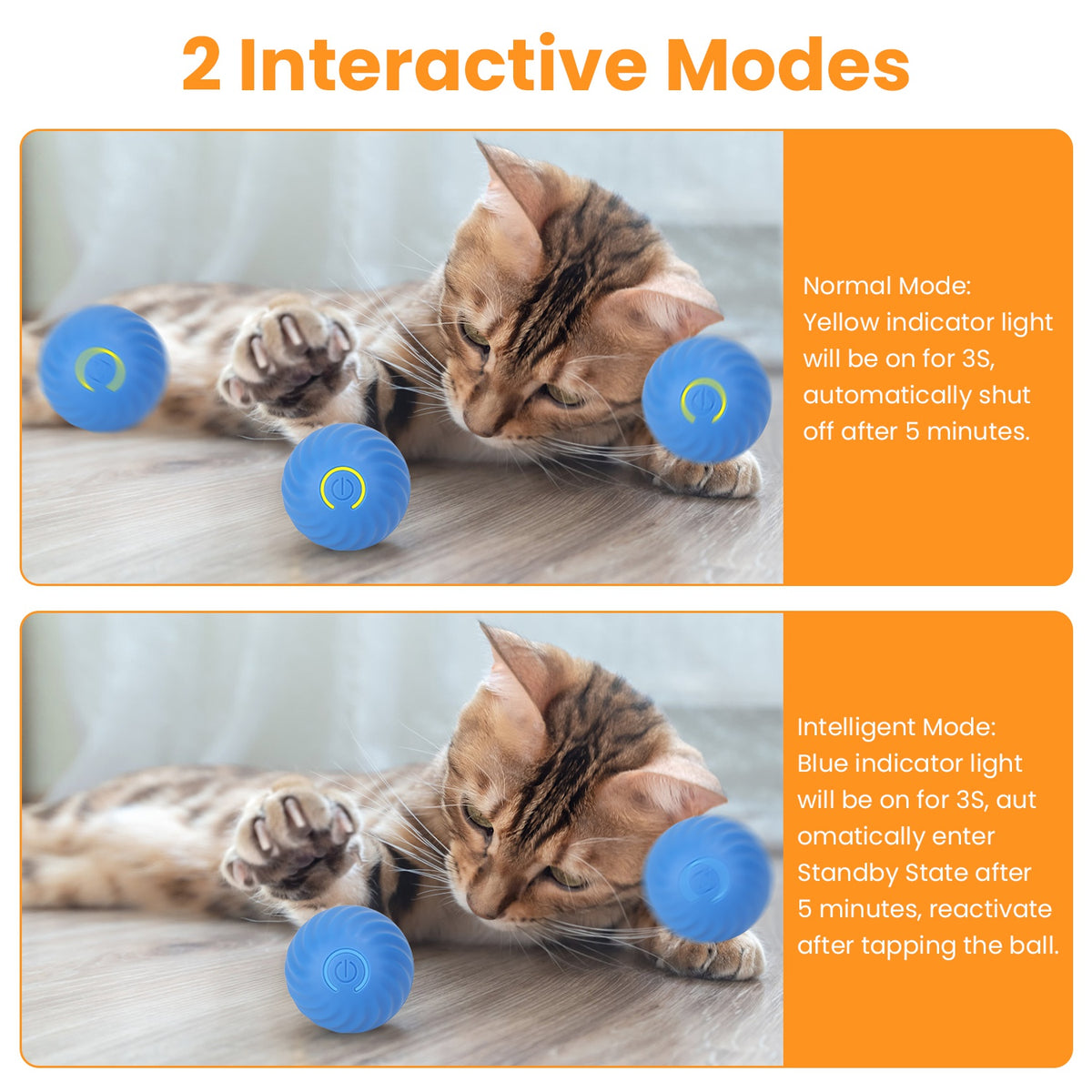 Interactive Cat Ball Toy motion activated