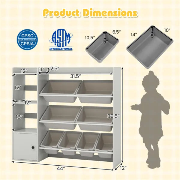 Organized Playroom with Kids Toy Organizer