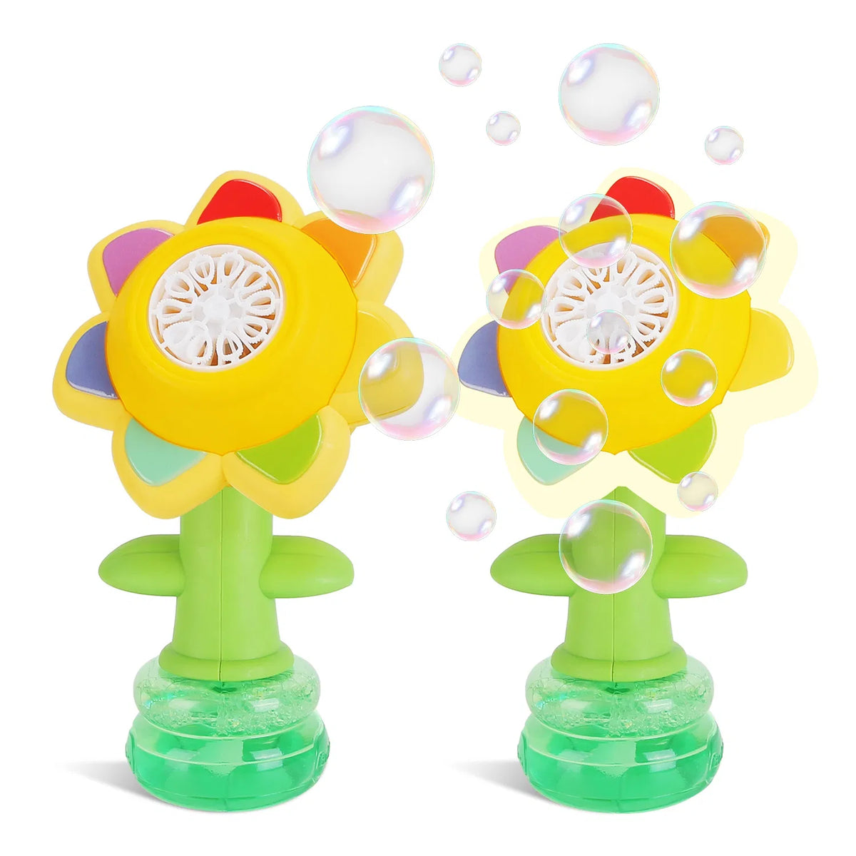 Bubble Machines for Kids – Side View with LED Lights On