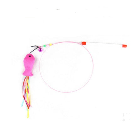 Funny Cat Stick Toy handmade wooden