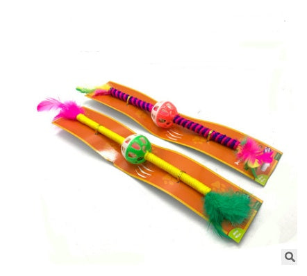 Funny Cat Stick Toy handmade wooden