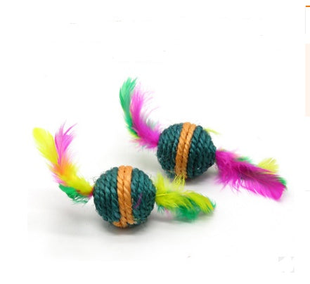 Funny Cat Stick Toy handmade wooden
