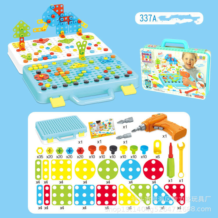 Toddlers Using Educational Building Blocks for Play
