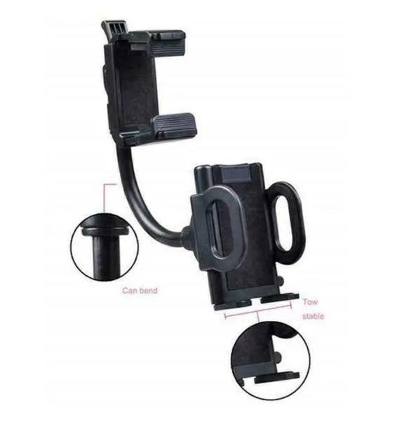 Car rearview mirror phone mount adjustable angle