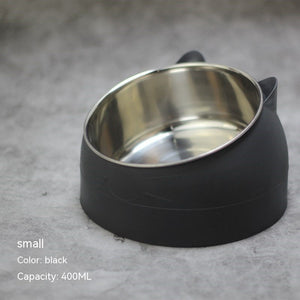 Stainless Steel Dog Bowl elevated for neck support