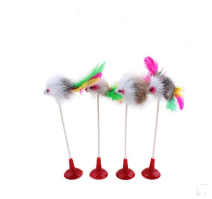 Funny Cat Stick Toy handmade wooden