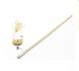 Funny Cat Stick Toy handmade wooden