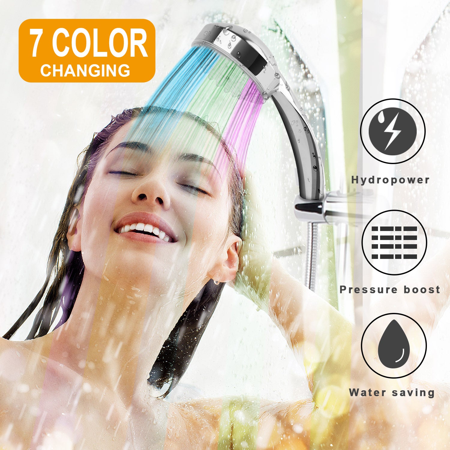 LED Shower Head handheld color-changing