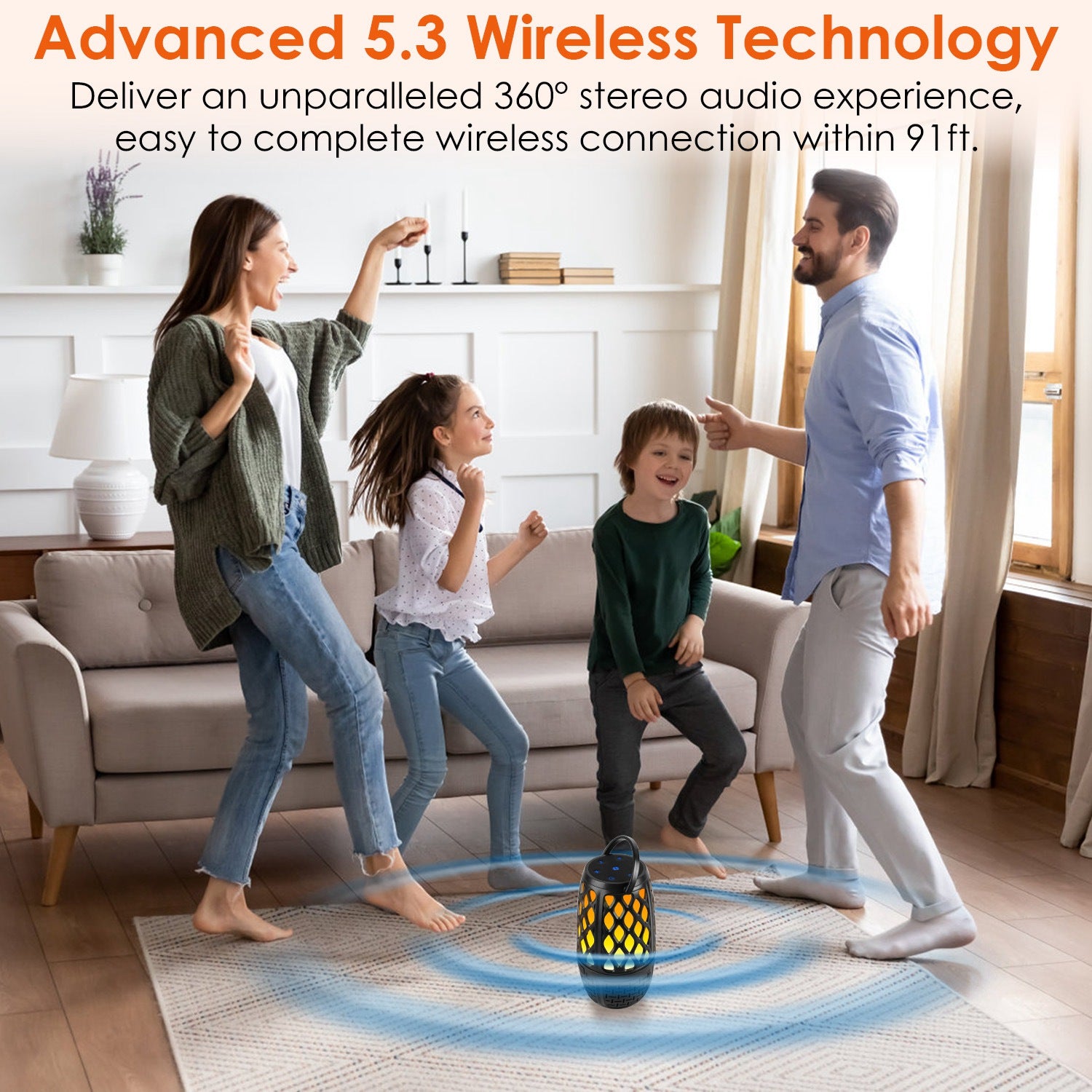 4-in-1 wireless outdoor speaker near poolside