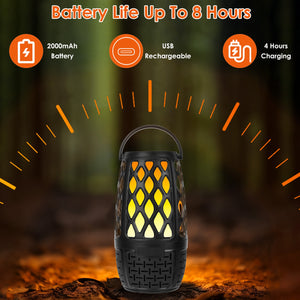 4-in-1 wireless outdoor speaker with flame lights
