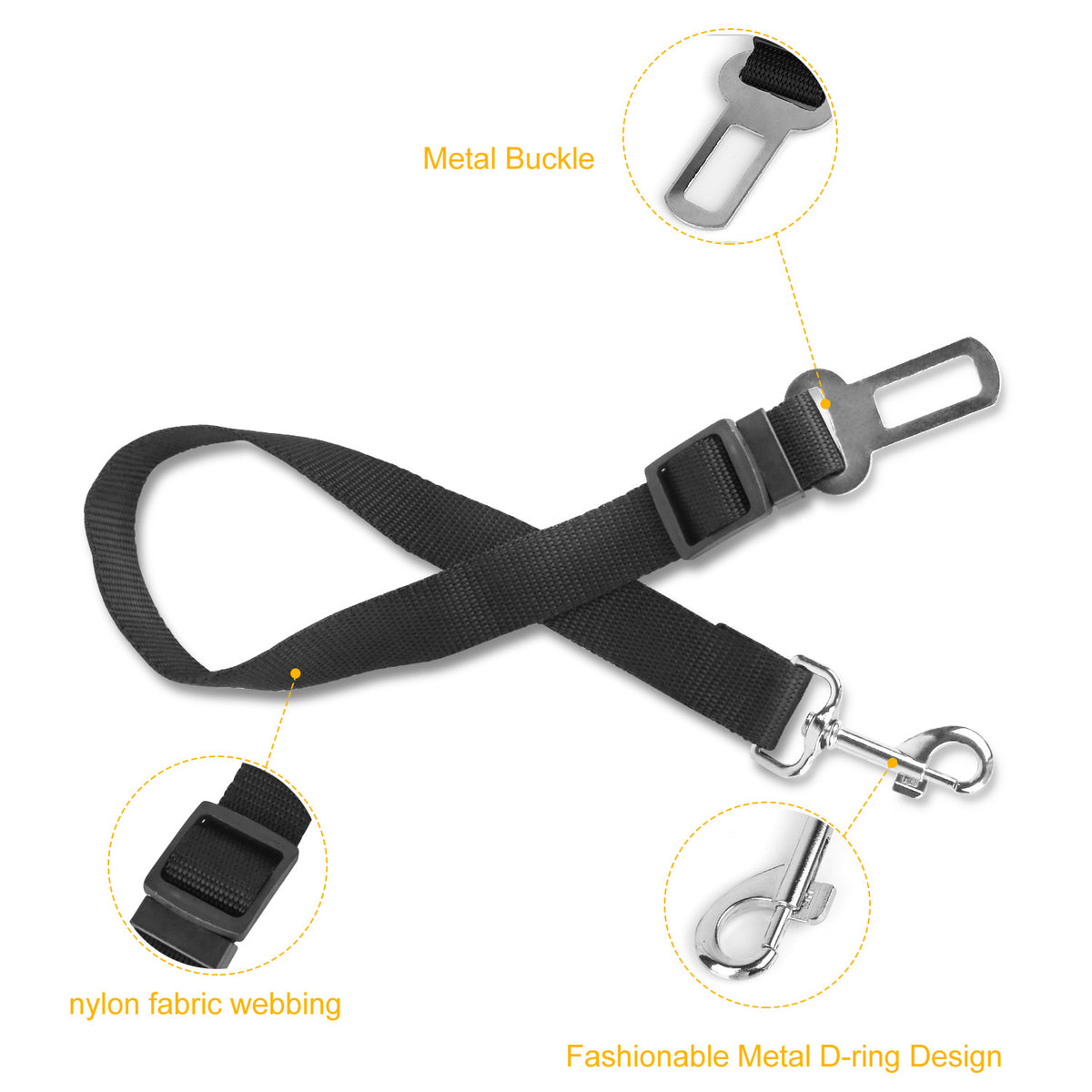 Dog Car Seat Belt adjustable nylon leash