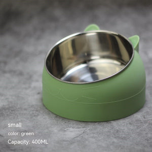Stainless Steel Dog Bowl elevated for neck support