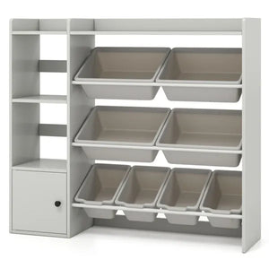 Grey Kids Toy Organizer with Removable Bins