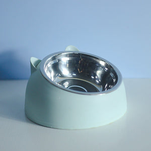 Stainless Steel Dog Bowl elevated for neck support
