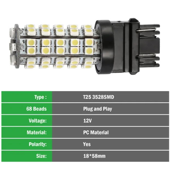 6000K Car Light Close-Up of LED Headlight Bulb