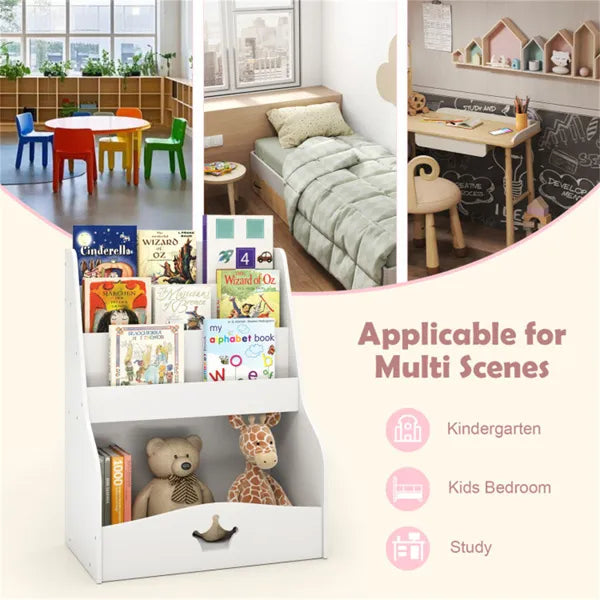 Kids 3-Tier Bookshelf – Books and toys neatly organizedKids 3-Tier Bookshelf – Books and toys neatly organized