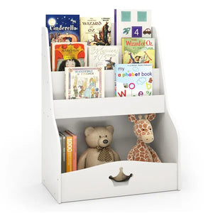 Kids 3-Tier Bookshelf – Open compartments and hidden back space