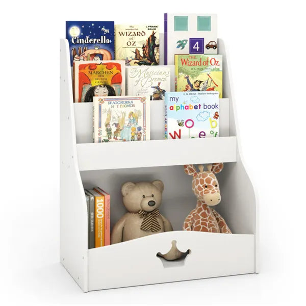 Kids 3-Tier Bookshelf – Open compartments and hidden back space
