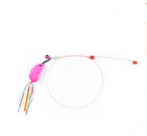 Funny Cat Stick Toy handmade wooden