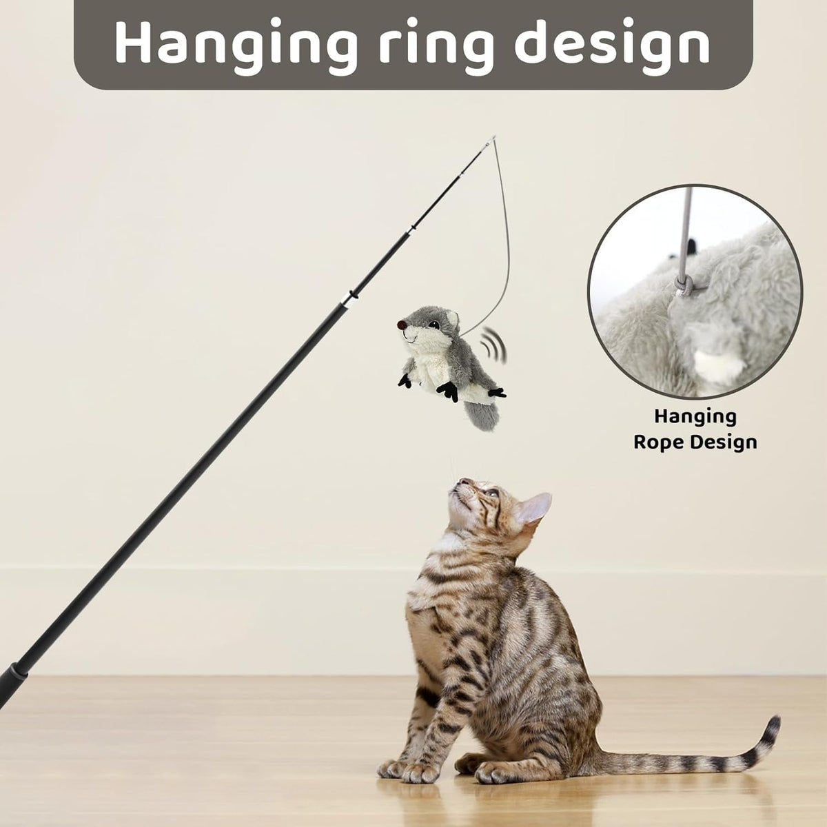 Interactive Catnip Cat Toy flapping squirrel