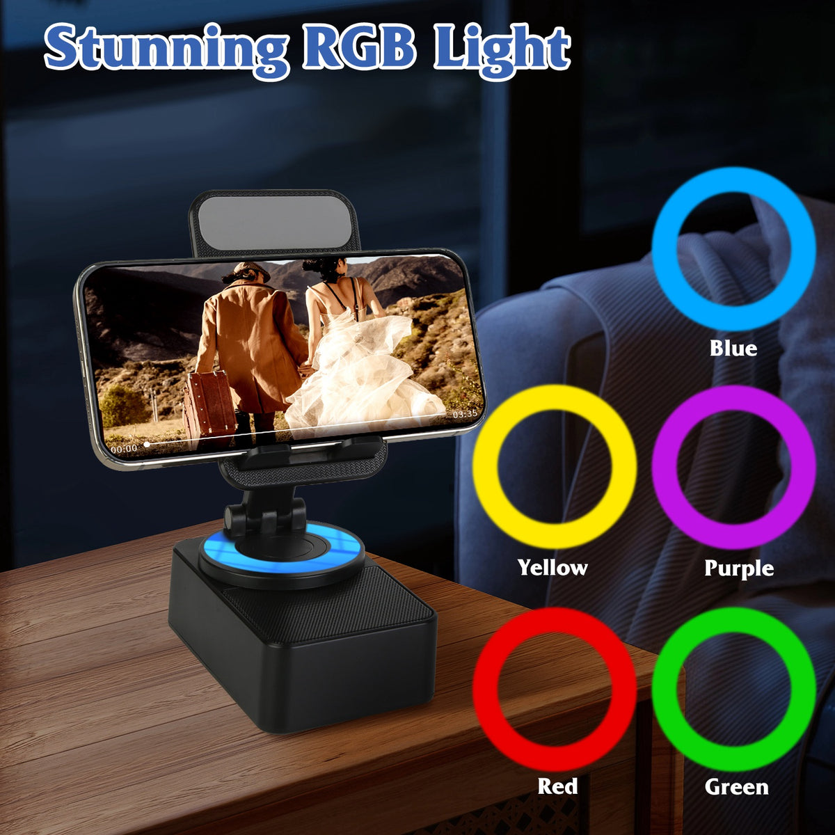 4-in-1 foldable wireless speaker power bank feature