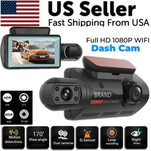 Dual Lens Car DVR Front and Interior Dash Cam