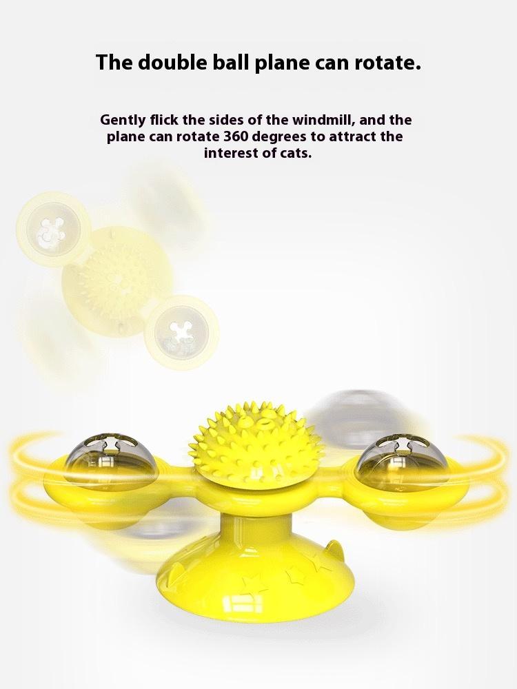 Interactive Windmill Cat Toy with LED ball