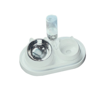 Stainless Steel Dog Bowl elevated for neck support