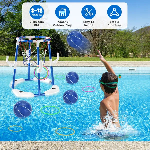 Floating Pool Basketball Game with 4 Balls