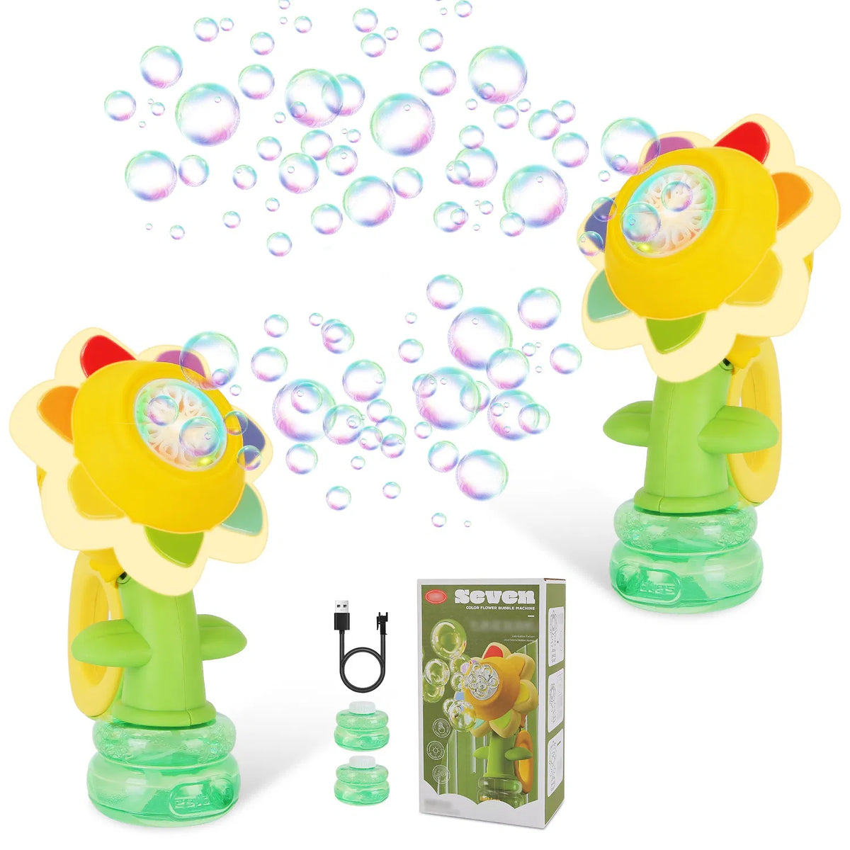 Bubble Machines for Kids – LED Light Color Display