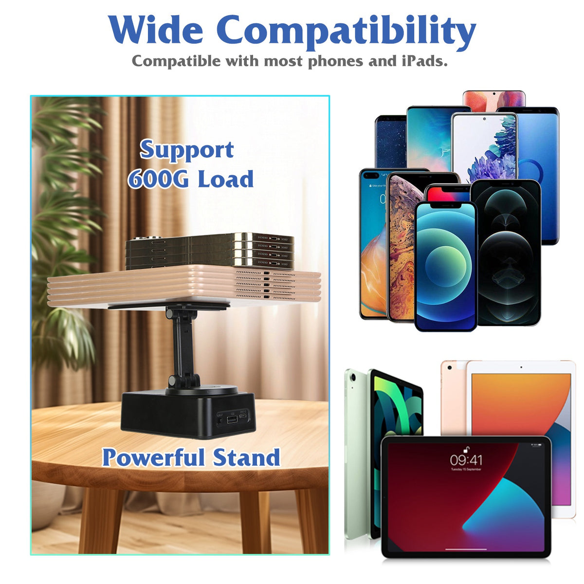4-in-1 foldable wireless speaker 360 degree rotation