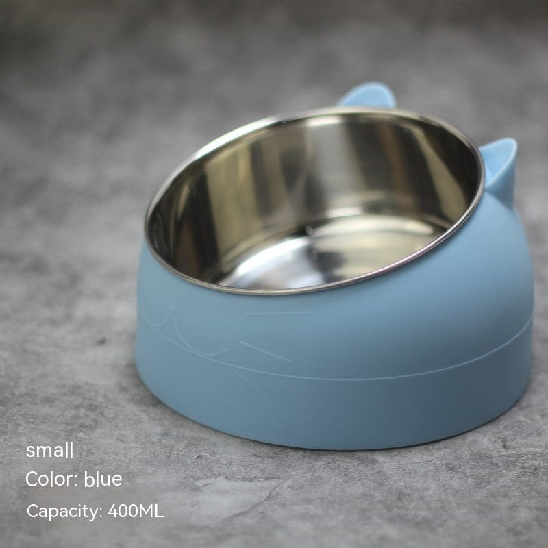 Stainless Steel Dog Bowl elevated for neck support