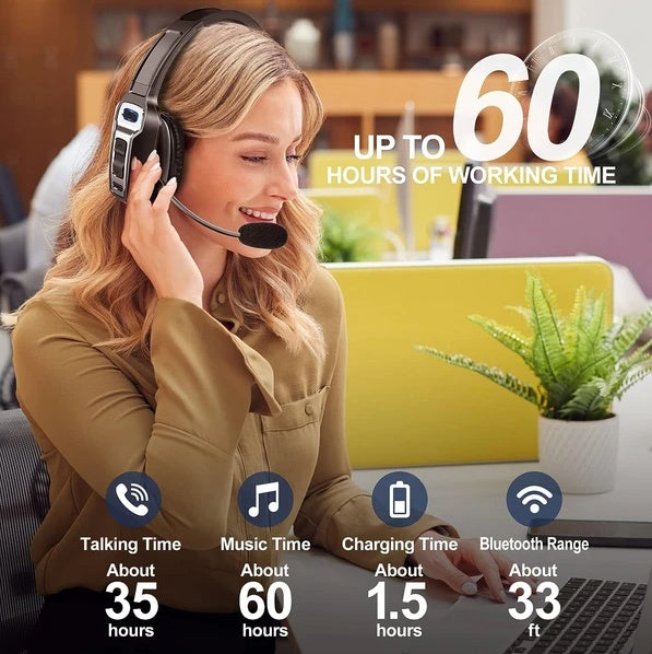 Bluetooth 5.2 trucker headset for hands-free calling